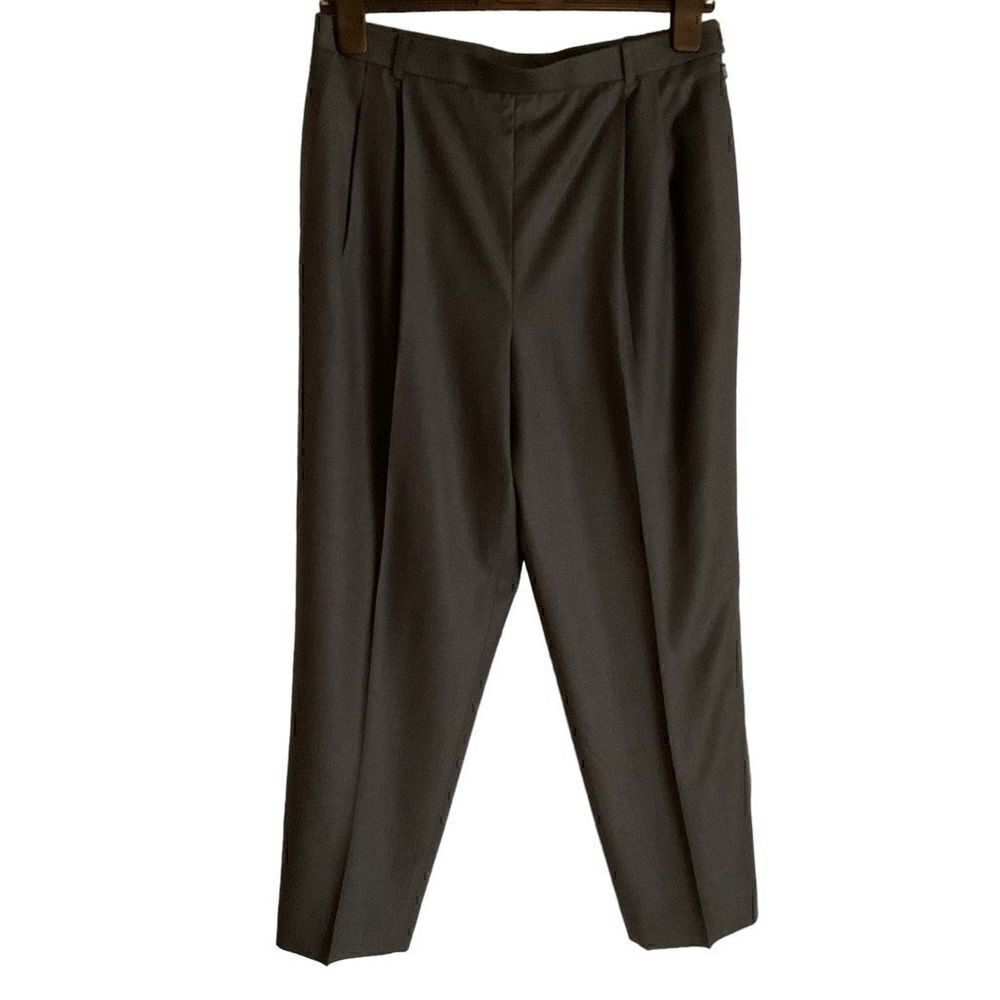 Carlisle Pants Trouser Wool Grey Side Zip Button Clasp 2 Pockets Belt Loops 14